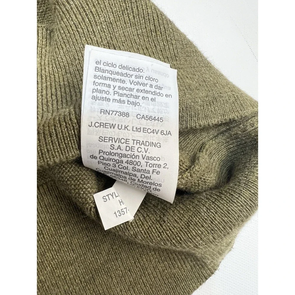 J.CREW Men's Pullover Sweater Green Size Large Very Nice 100%‎ Cotton